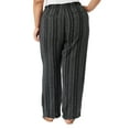 thumbnail image 2 of Briggs Women's Plus Size Linen Blend Pull On Pant (Black Stripe, 3X), 2 of 4