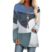T-Shirt Women'S Graphic 184 Lotus Leaf Neck Women's Cute Elegant Tops Tees Long Sleeve Casual Shirts Abstract Graphic