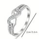 thumbnail image 2 of 1pc Infinity Symbol Ring - Elegant Platinum Rhinestone Design for Women, 2 of 4