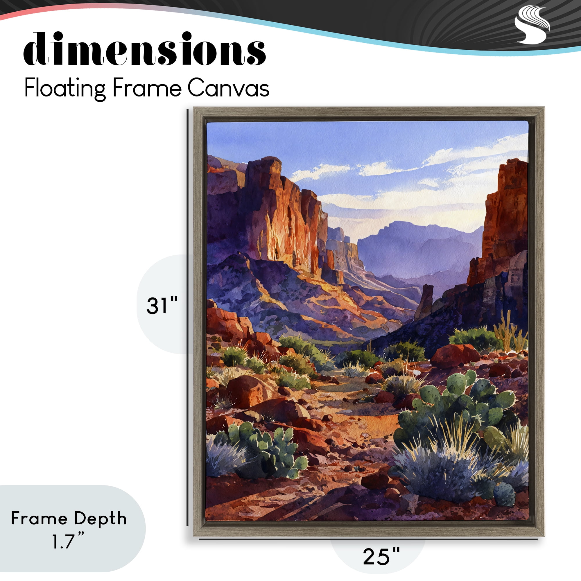 Stupell Industries Western Colors Earthy Desert Brown Framed Floater Canvas Wall Art, design by Franklyn Gregory