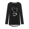 thumbnail image 4 of Long Sleeve Shirts for Women Dressy Casual Crew Neck Hem Flowy Tops Color Block Geometry Printed Oversized Loose Tunic Shirts Graphic Tees for Spring Fall #B06-Orange S, 4 of 5