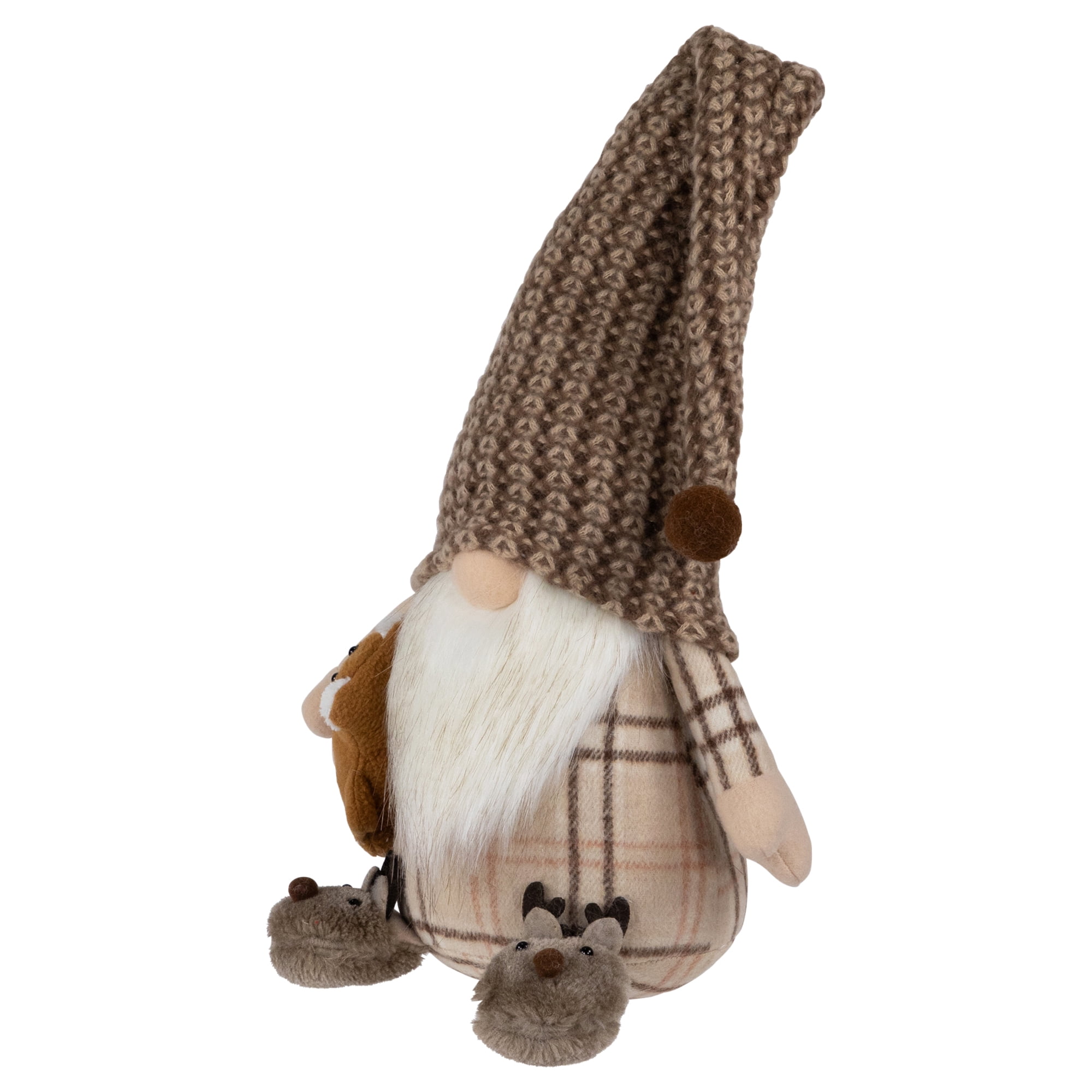 Sitting Gnome with Teddy Bear Christmas Figure - 14"