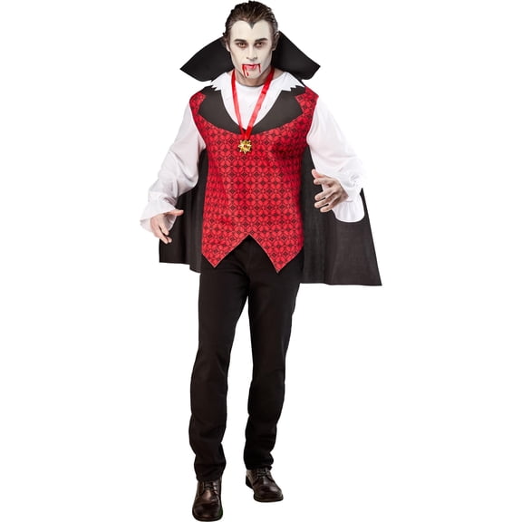 Vampire Halloween Costume for Adults, Men's Size L (36/38), by Way to Celebrate