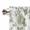 thumbnail image 5 of Tier Curtains 45 Inches Long, Sage Green Flower Window Treatment Curtain Drapes, Vintage Country Rose Leaf Floral Window Half Privacy Curtains for Bedroom Bathroom, 42"x45", 2 Panels, 5 of 7