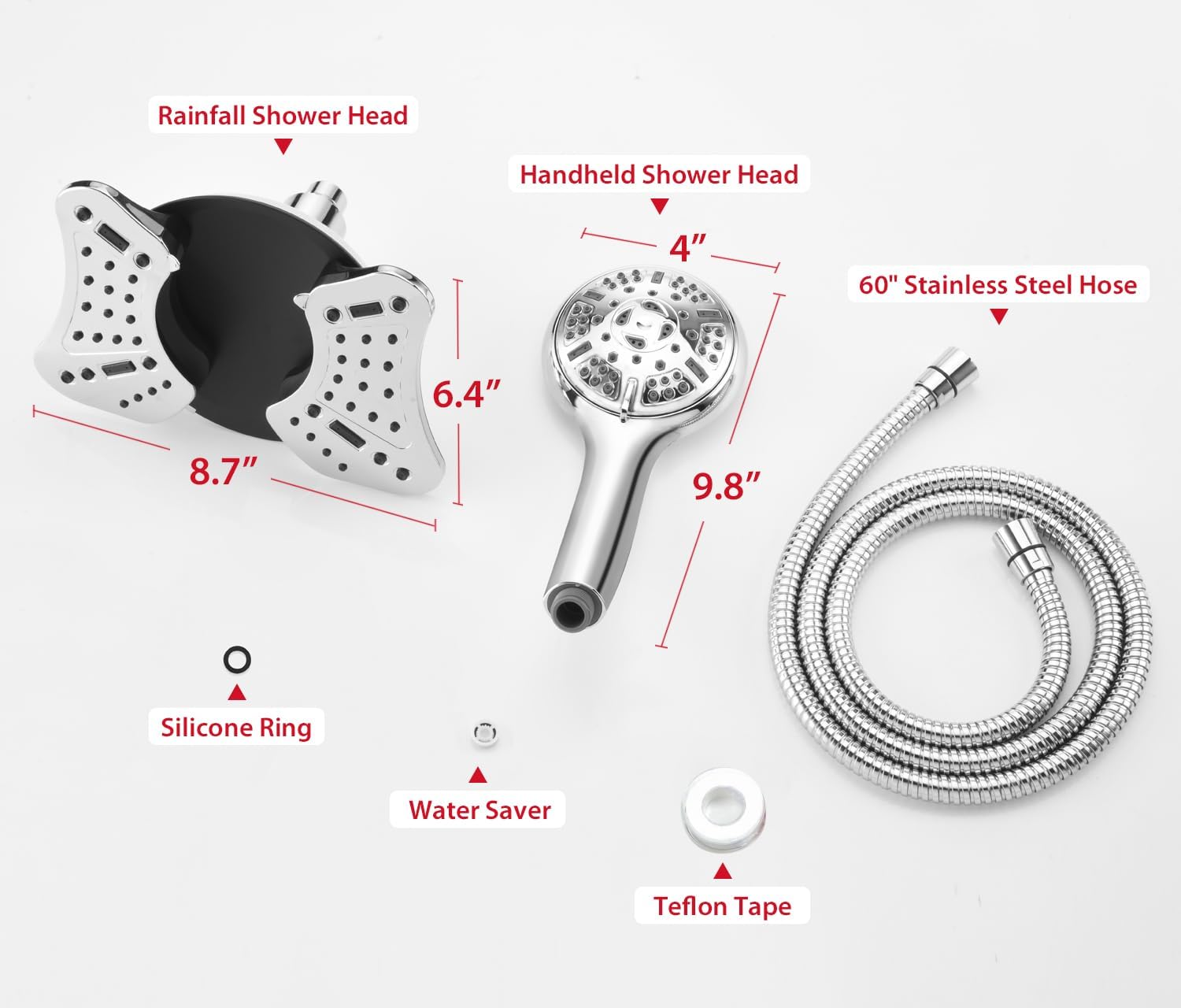 KESTE 2-in-1 High Pressure Rainfall Showerhead, 9 Mode photo 6