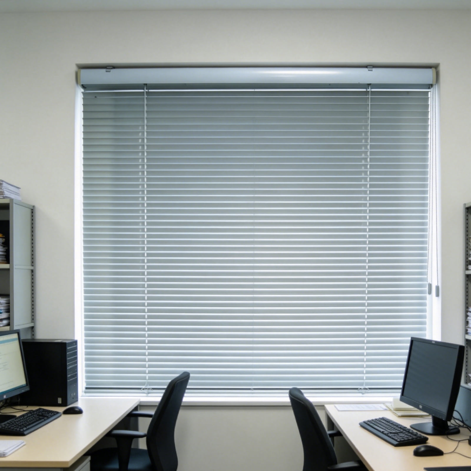 H.VERSAILTEX Cordless Horizontal Window Blinds for Indoor Windows, Light Filtering Vinyl Mini Blinds, Easy Lift and Lower, Modern White Window Shades for Home, Office