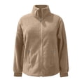 thumbnail image 5 of Fleece Jacket for Women Fashion Casual Cozy Solid Color Long-Sleeve Outerwear for Fall Winter Outdoor Lounge, 5 of 9