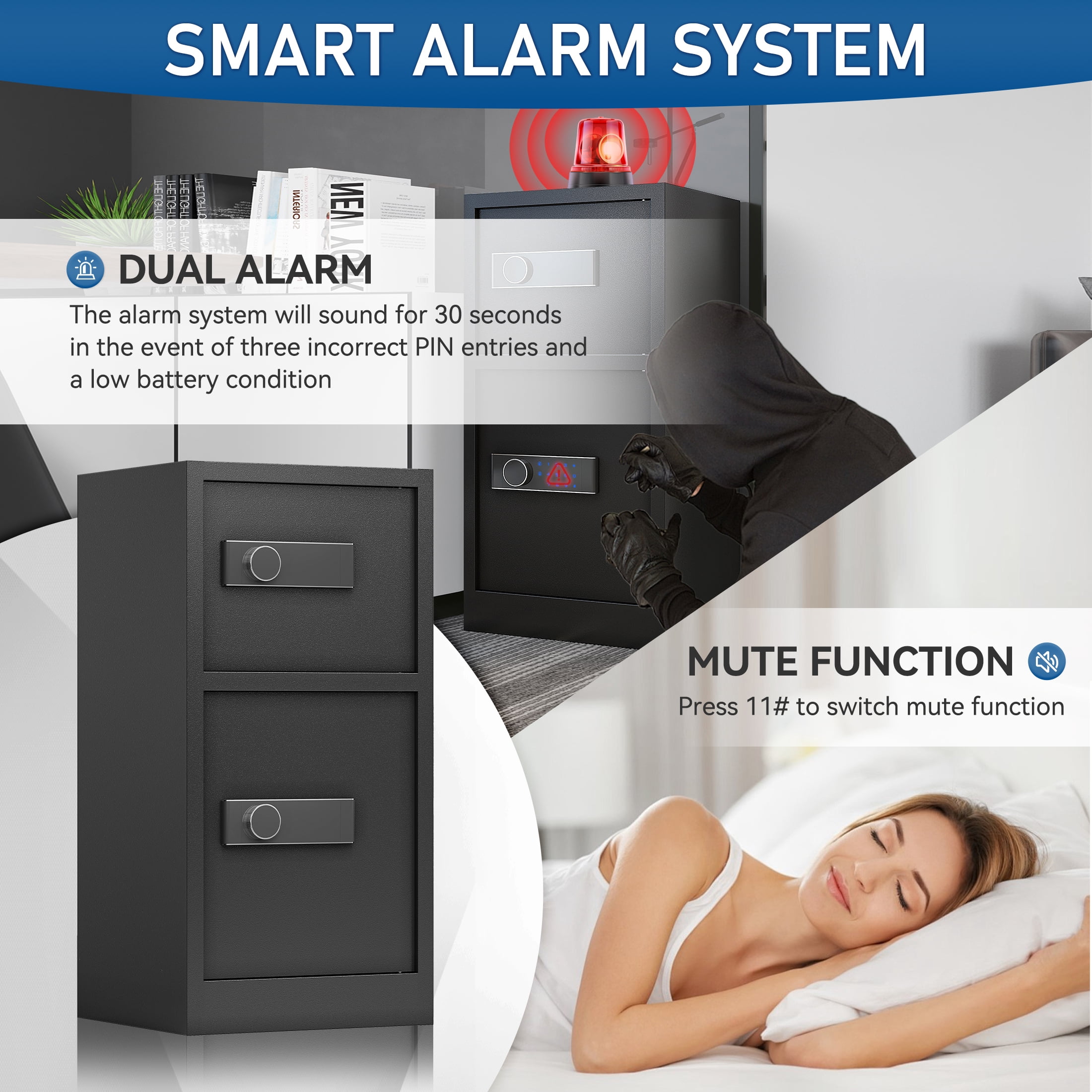 8.5 Cubic Feet Heavy Duty Dual Door Safe Box, Digital Drop Safe, Fireproof safe for Home, Office, Hotel