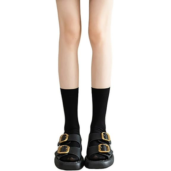 Tiqkatyck Compression Socks Clearance, Women's Casual Solid Medium Tube Socks Calf Socks Homewear Socks Warm Socks Compression Socks for Women Black One Size