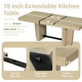 thumbnail image 5 of Harper & Bright Designs Farmhouse Extendable Wood Dining Table Set for 6, Kitchen Table Set with Bench and 4 Upholstered Chairs for Kitchen Dining Room, Natural, 5 of 18