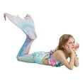 thumbnail image 3 of FUZHIQA Kid Girl Tail 3PC 3 Piece Girls Swimsuit Bathing Suits Bikini Fish Tail Set for Girls,E,110, 3 of 6