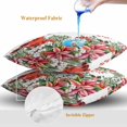 thumbnail image 4 of Throw Pillow Covers 16x16 Inch Set of 2, Cardinal Bird Waterproof Outdoor Pillow Covers, Winter Poinsettia Berry Pine Cones Floral Decorative Cushion Pillowcases for Couch, Sofa, Bed, Garden, Patio, 4 of 9