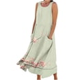thumbnail image 1 of RKSTN Robes pour Femmes Décontractées Fluides Amples Grande Taille Robes d'Été Mode Boho Imprimé Floral Sans Manches Col Rond Maxi Robes avec Poches, 1 of 5