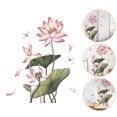 thumbnail image 3 of 1 hoja de pegatinas de pared de hojas de flor de loto calcomanía de pared de flores de loto extraíble DIY patrón Floral DIY pegatina de pared HOMEMAXS MX16040227, 3 of 5