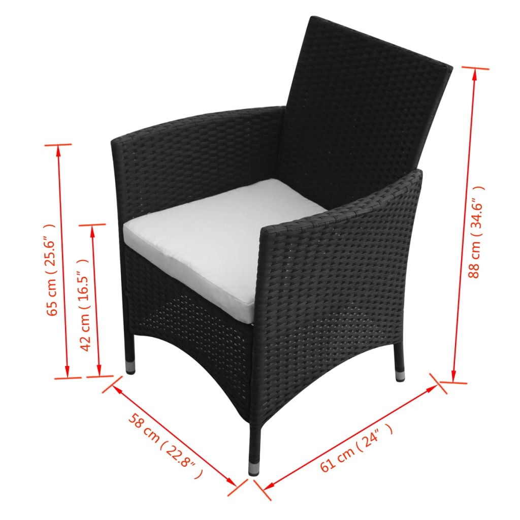 Kepooman Outdoor Patio Stackable Rattan Wicker Club Chairs Set with Cushions, Set of 2, Black Kepooman Outdoor Patio Stackable Rattan Wicker Club Chairs Set with Cushions, Set of 2, Black