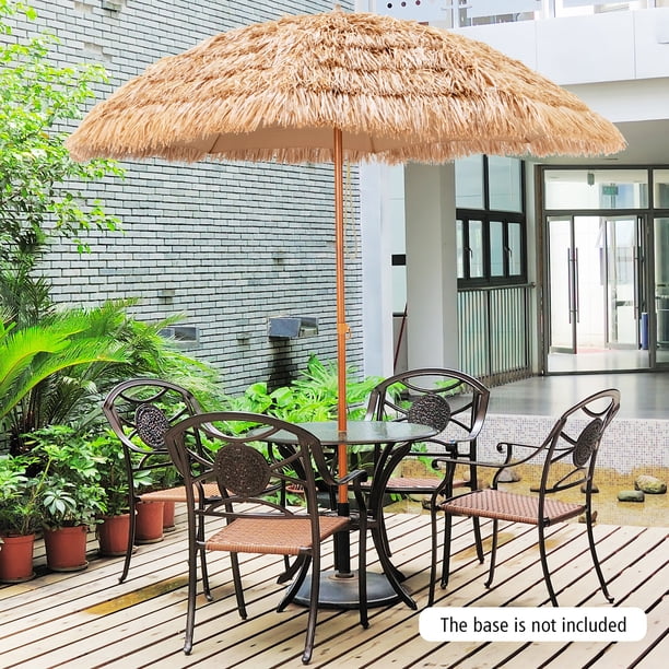 7 thatch patio umbrellas Palapa Tiki Deluxe Umbrella 7'6" -Hawaiian Theme Whiskey Brown In addition GDY 7-ft Steel White Push-button