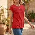 thumbnail image 4 of T-Shirt Womens Tops Summer Crew Neck Tops Elegant Basic Blouse Short Sleeve Tank Top Business Casual Red XL, 4 of 5