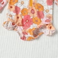 thumbnail image 7 of MAMAMI Baby Girl Swimsuit Long Sleeve Ruffled One Piece Floral Bathing Suit Toddler Beach Swimwear, 7 of 7