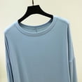 thumbnail image 7 of Lenpel Womens Plus Size T Shirts Crew Neck Loose Fit Long Sleeve Tops Soft Stretch Casual House Loungewear Fashion Fall Outfits, 7 of 7