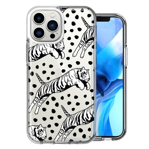 MUNDAZE For Apple iPhone 13 Pro Max Tiger Polkadots Design Double Layer Phone Case Cover