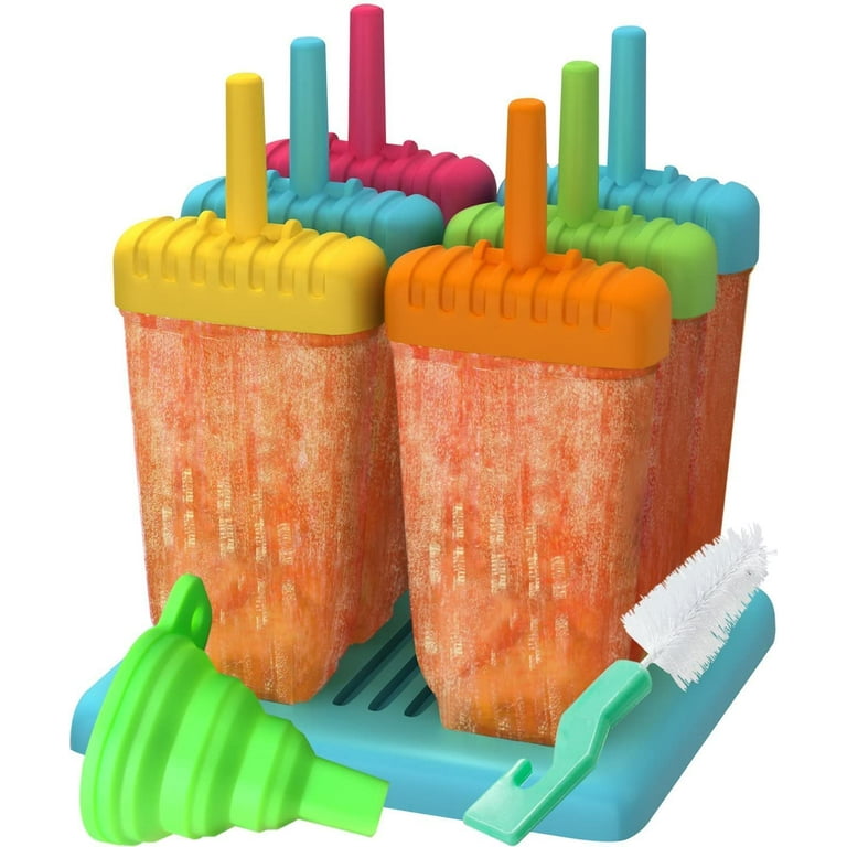 Popsicles Molds, 6 Ice Pop Molds Maker, DIY Pop Molds Maker Ice Cream Pop  Maker Popsicle Trays - with Funnel & Cleaning Brush 
