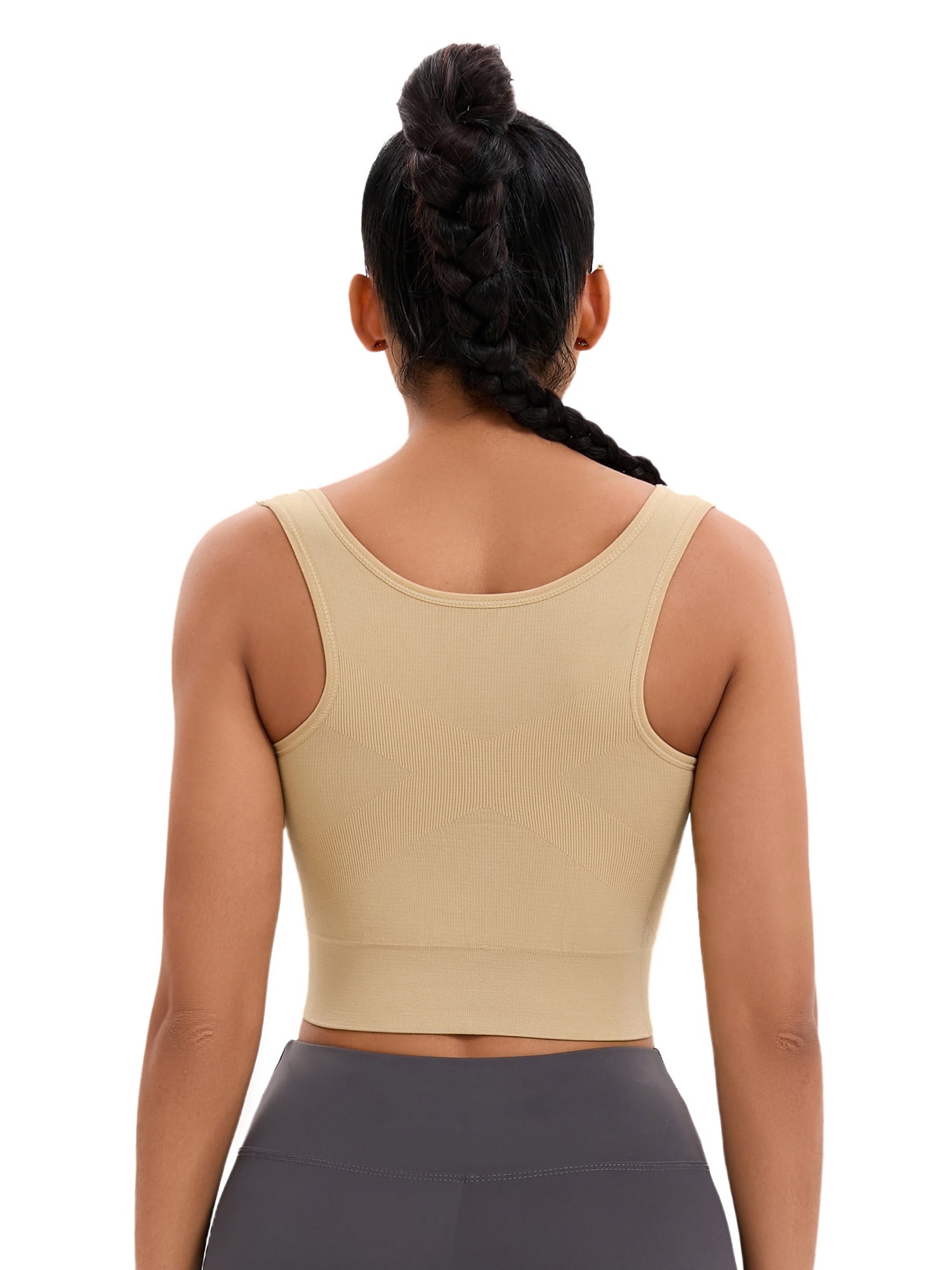 DARING DIVA Full Support Sports Bras Workout Wirefree Comfortable Bra M Beige