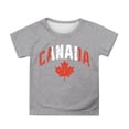 thumbnail image 1 of T-shirt à Manches Courtes pour Filles Fête du Canada Été Col Rond Coupe Décontractée Basique, 1 of 4