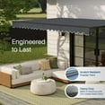 thumbnail image 6 of Aleko Motorized Retractable Black Frame Patio Awning 13' x 10', Charcoal Gray, 6 of 13