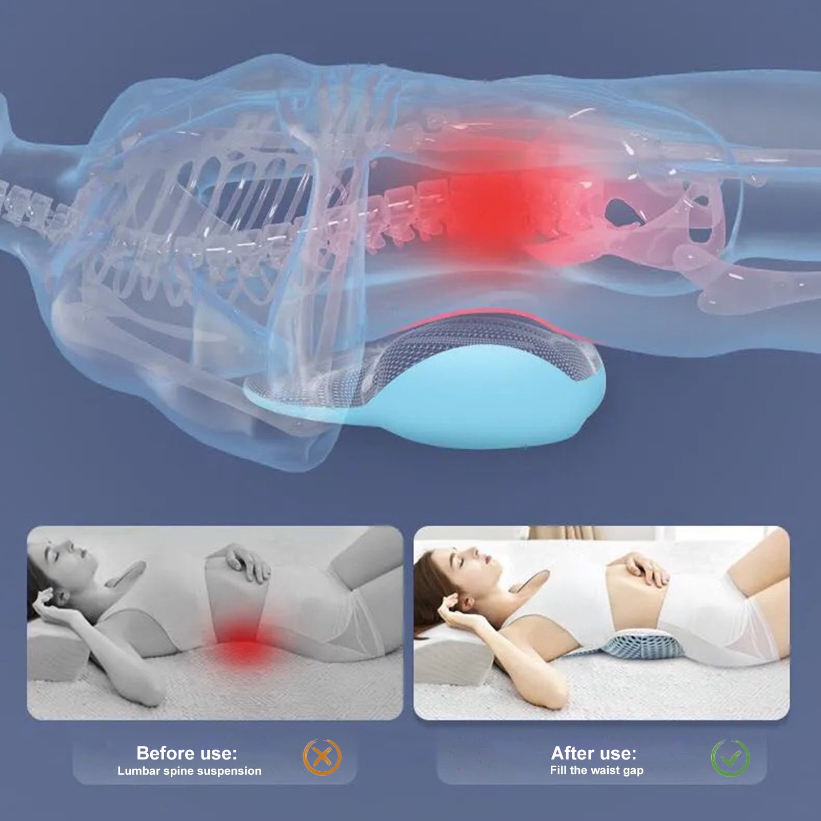 Bobasndm Lumbar Support Pillow for Sleeping, 3D Air Mesh Back Pillow for Bed, Adjustable Height Lumbar Pillow for Lower Back Pain Relief, Soft Back Support Pillow
