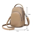 thumbnail image 3 of Bolsa Elegante bandolera para mujer Mini de hombro de cuero de vaca para teléfono (caqui) Ehuebsd Para Estrenar, 3 of 8