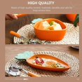 thumbnail image 3 of 1 Set of Ceramic Bowl Plate Household Fruit Plate Easter Day Tableware (Orange), 3 of 3