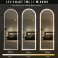 thumbnail image 5 of BEAUTYPEAK 64" x 21" LED Arched Full Length Mirror Standing Floor Mirror,White, 5 of 6