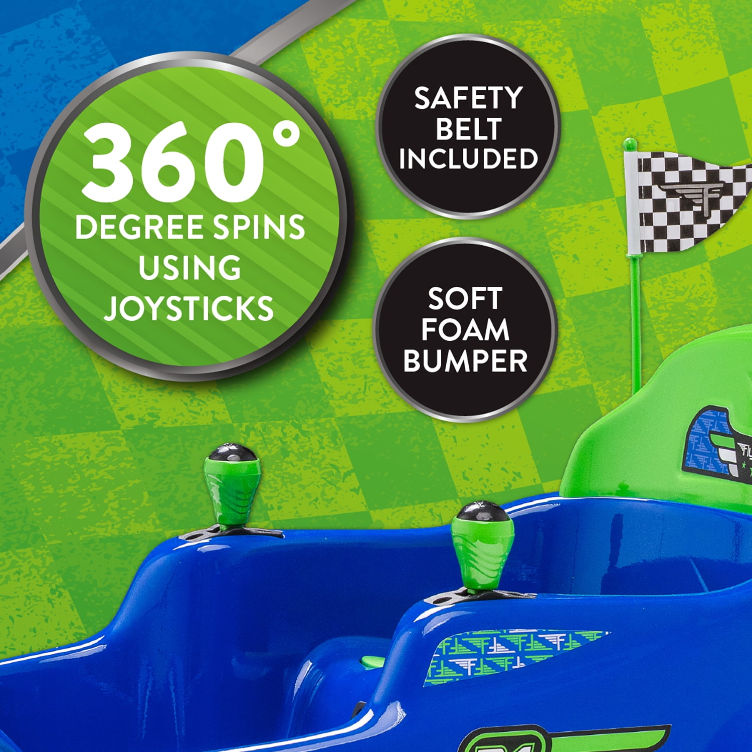 Flybar 6V Retro Bumper Car Powered Ride-On Toy, Blue