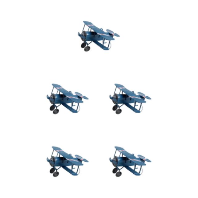 Wosthever Modelo de hierro, adorno de estilo retro, regalo para entusiastas del vuelo, etc. Decoración de avión de metal azul Type2 NO2