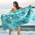 thumbnail image 6 of Coolnut Microfiber Beach Towels,Turquoise Green Sand Free Beach Towel,Quick Dry Beach Towel, Extra Large Beach Towels for Adults,Kids 71"x31", 6 of 6