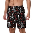 thumbnail image 2 of Balery Skeleton with Roses Mens Swim Trunks Swim Shorts for Men Quick Dry Inseam Beach Shorts with Compression Liner Pocket-XX-Large, 2 of 9