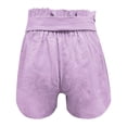 thumbnail image 7 of Ierhent Womens Casual Shorts Rompers Shorts for Women High Waist Elastic Sparkly Straight Leg Short Glitter Sparkle Hot Pants Solid Party(Purple,L), 7 of 7