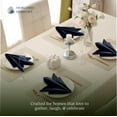 thumbnail image 2 of HEIRLOOM COMFORT Navy Blue Cloth Napkins Set of 6, 18 x 18 Inch - 100% Cotton, Reusable, Soft, Absorbent, Washable - Elegant Hemstitch Mitered Edges - Ideal for Weddings, Dinner, Holiday Gatherings, 2 of 7