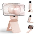 thumbnail image 1 of Soporte de trípode para teléfono MOFT MOVAS de piel vegana, color rosa melocotón, 1 of 8
