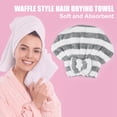 thumbnail image 2 of Unique Bargains Strong Absorbent Coral Fleece Hair Drying Towel Dry Cap Gray, White, 2 of 7