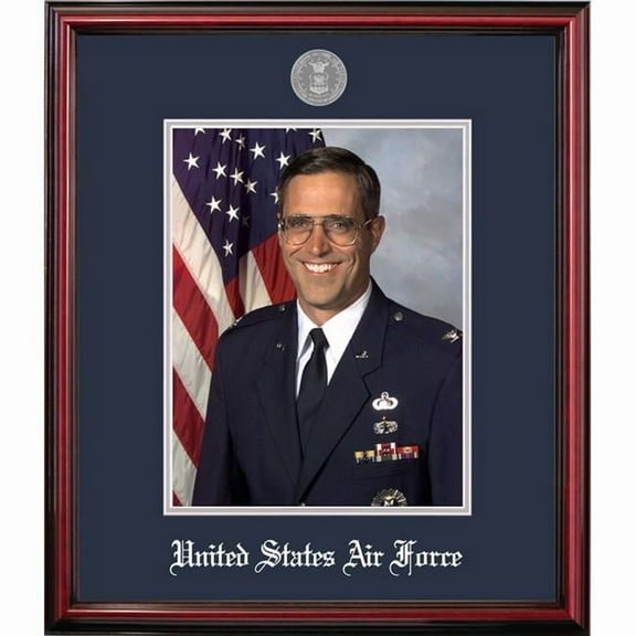 Campus Images AFPPT002 8 x 10 in. Patriot Frames Air Force Portrait Petite Cherry Frame with Silver Medallion