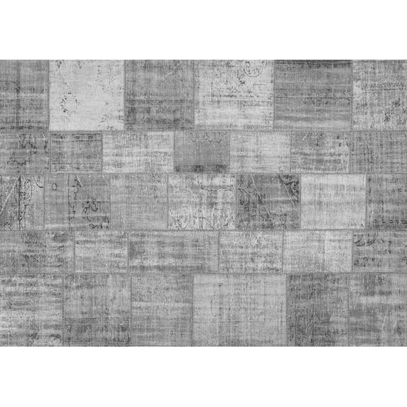 Ahgly Company Indoor Rectangle Patchwork Gray Transitional Area Rugs, 2' x 3'