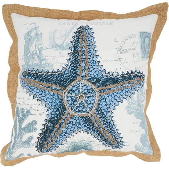 Coastal Outdoor Starfish Pillow Cover