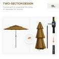 thumbnail image 5 of Outsunny 9FT 3 Tier Patio Umbrella Umbrella w/ Push Button Tilt, Tan, 5 of 9