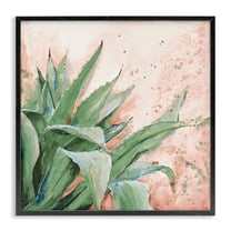 Stupell Industries Green Succulent Plant Leaves Contemporary Paint Splatter,12 x 12,Designed by Patricia Pinto