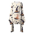 thumbnail image 4 of Long Sleeve Dress for Women Casual Printed Round Neck Pullover Fashion Patchwork Halloween Party Gown, 4 of 5