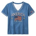 thumbnail image 4 of Wang6 Womens 250th Anniversary USA Shirts Plus Sized America Flag 1776-2026 Printed V Neck Tshirts 4th of July Tops Short Sleeve Independence Day Graphic Tees Y_0527liBlue XXXL, 4 of 4