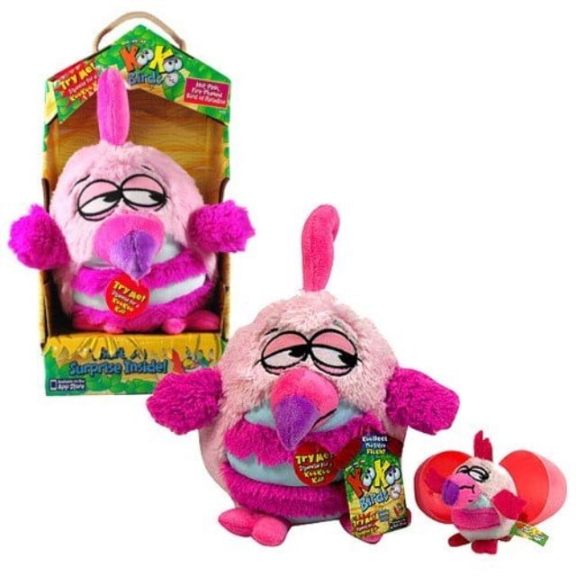KooKoo Birds 6 Inch Plush Hot Pink, Fire Plumed Bird of Paradise