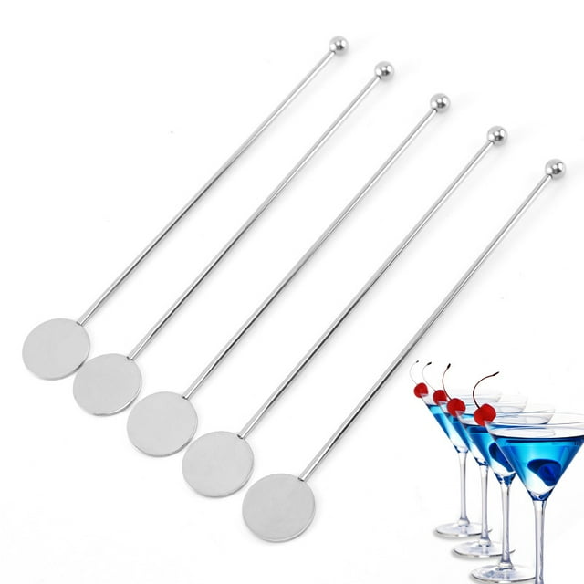Paquete de 9 agitadores de bebidas de paleta de cóctel, agitadores de café de acero inoxidable, agitador reutilizable para bebidas, bar, oficina en el hogar (excluyendo otros) TUNC Sencillez