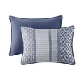 thumbnail image 2 of Witaxima Navy King Size 4-Piece Jacquard Quilt Set with Throw Pillow, Reversible Geometric Design, 2 of 11